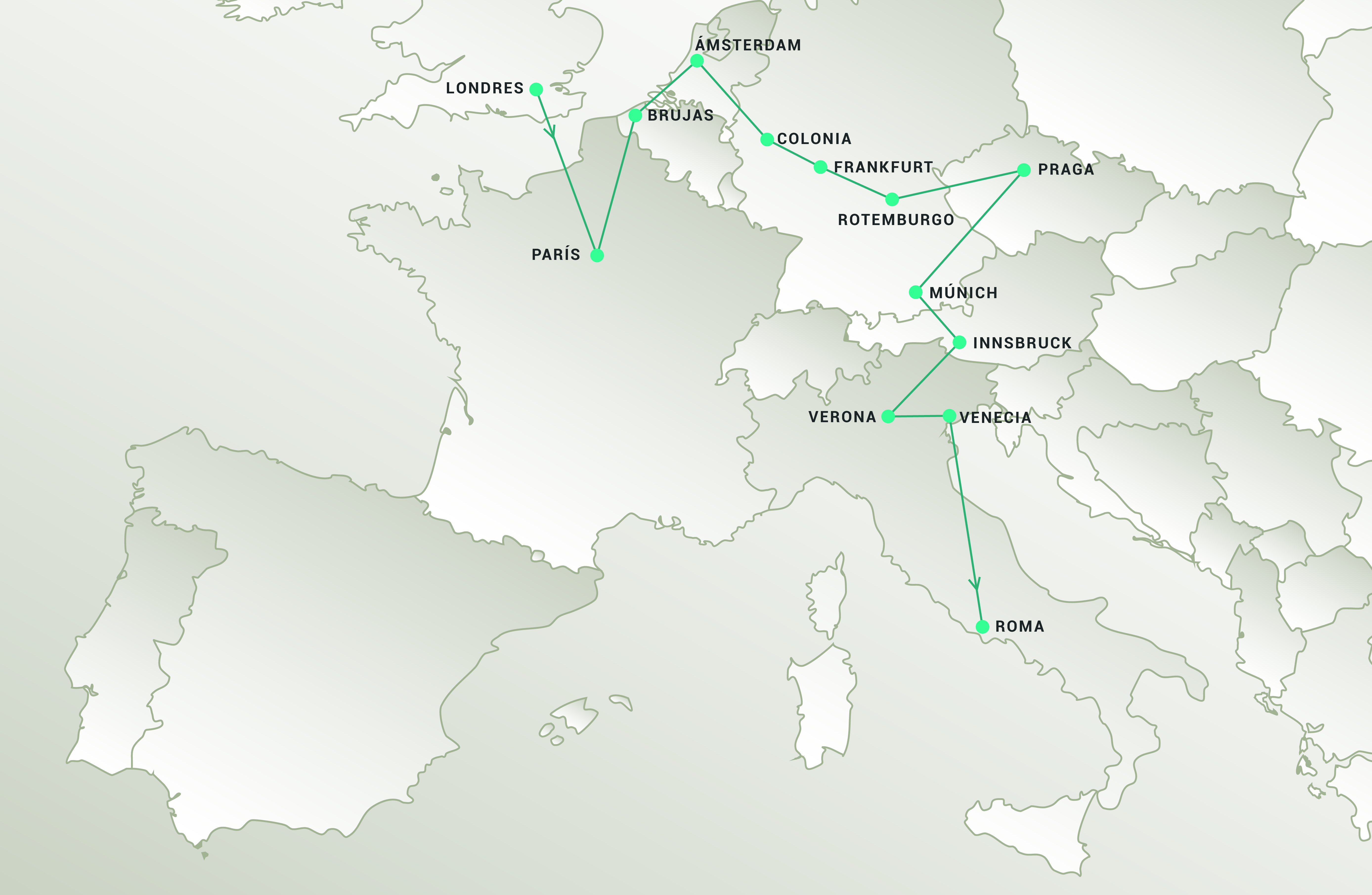 Mapa mapa-green-londres-roma